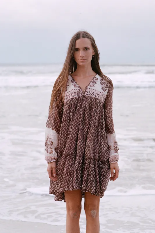 Rooh Mini Dress ~ Cacao made by Daughters of India