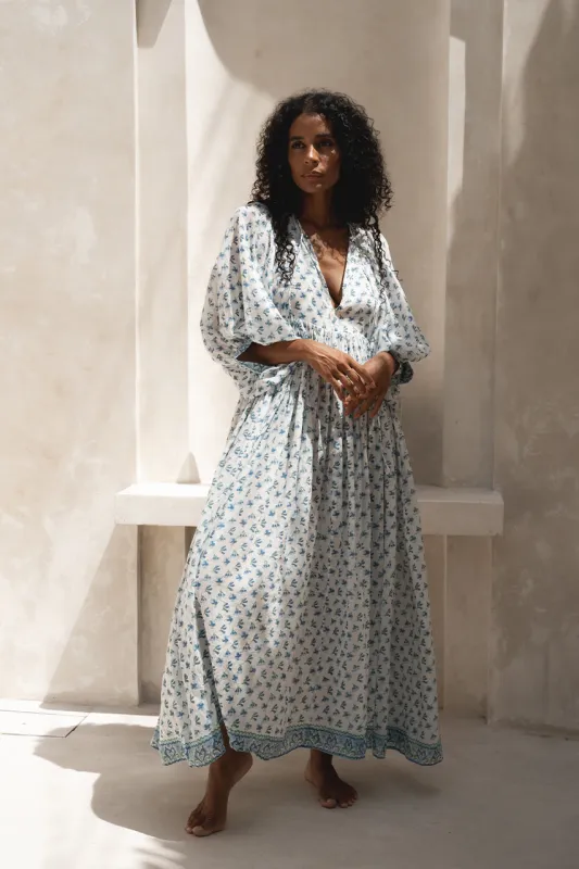 Kyra Maxi Dress ~ Azure made by Daughters of India
