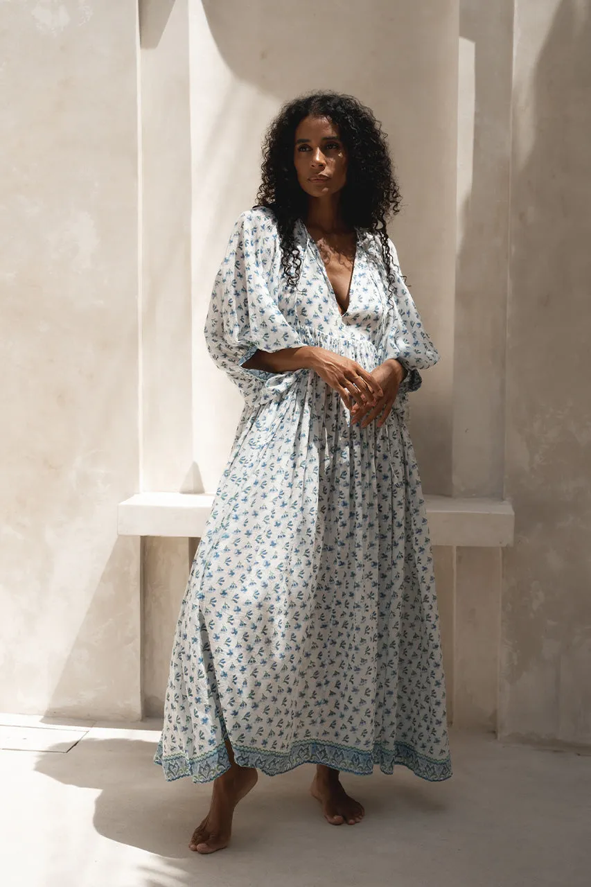 Kyra Maxi Dress ~ Azure sold by Daughters of India
