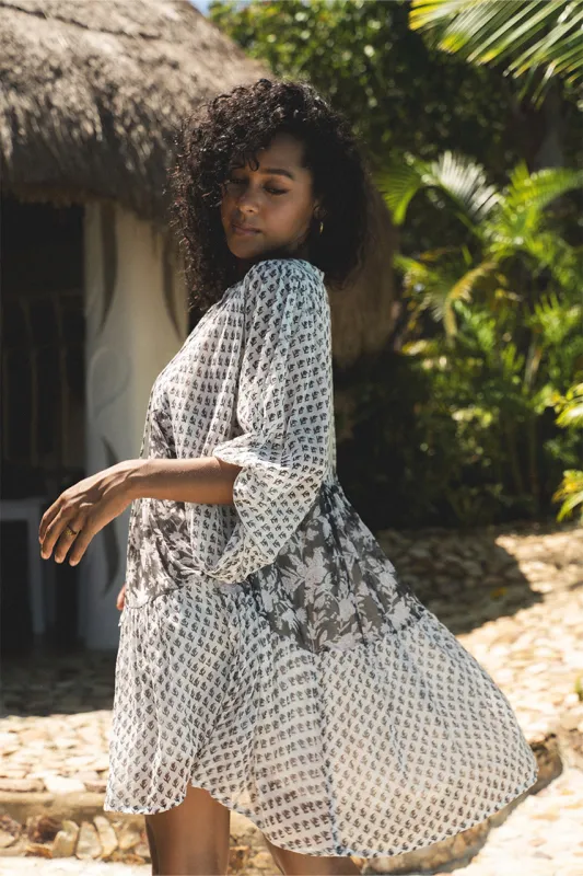Nora Mini Dress ~ Noir made by Daughters of India