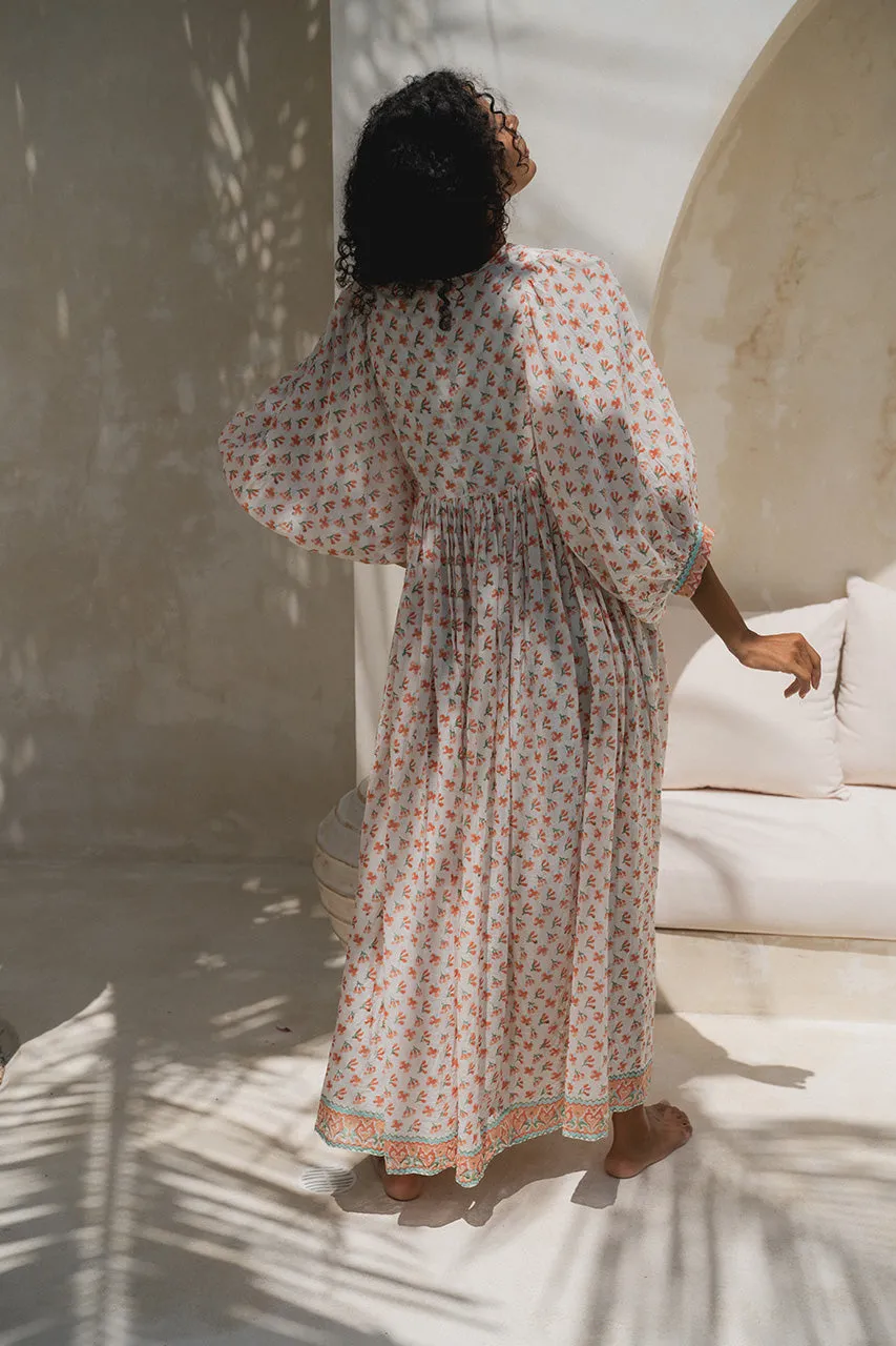 Kyra Maxi Dress ~ Coral sold by Daughters of India product image thumbnail 3