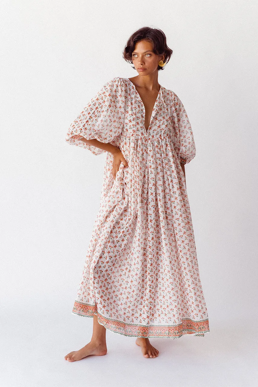 Kyra Maxi Dress ~ Coral sold by Daughters of India product image thumbnail 5
