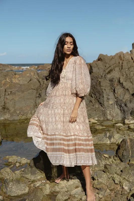 Jasmine Midi Dress - Shell made by Daughters of India