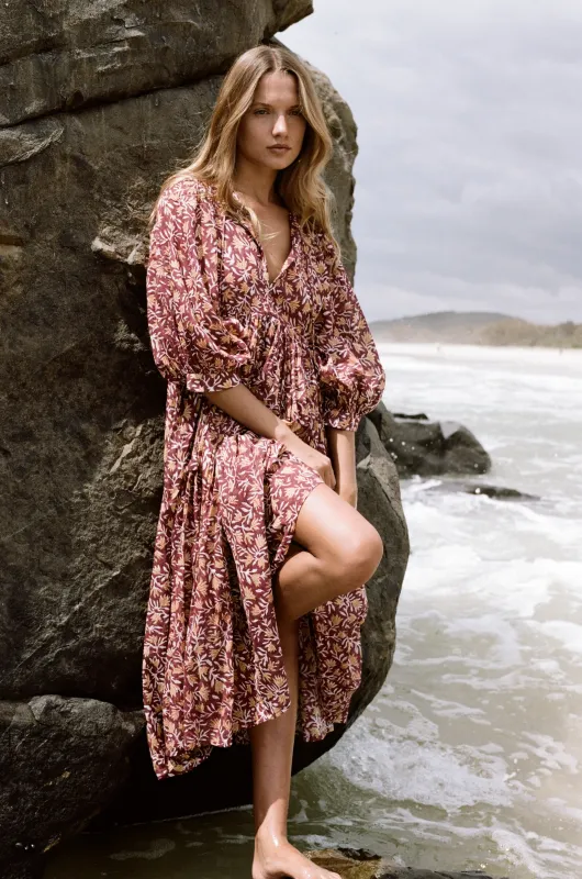 Kyra Midi Dress ~ Sumac made by Daughters of India