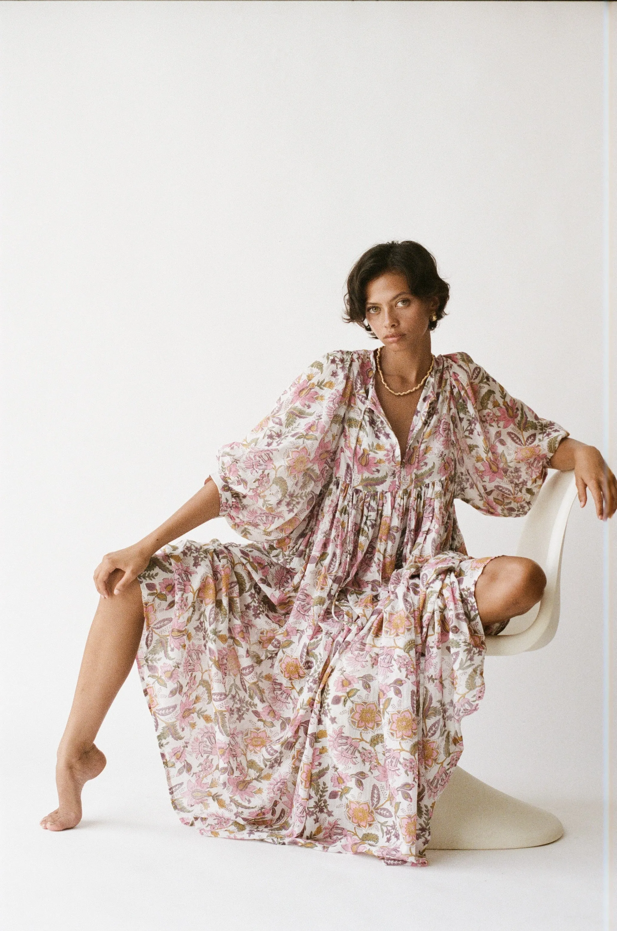 Kyra Maxi Dress ~ Fuchsia Bloom sold by Daughters of India product image thumbnail 5