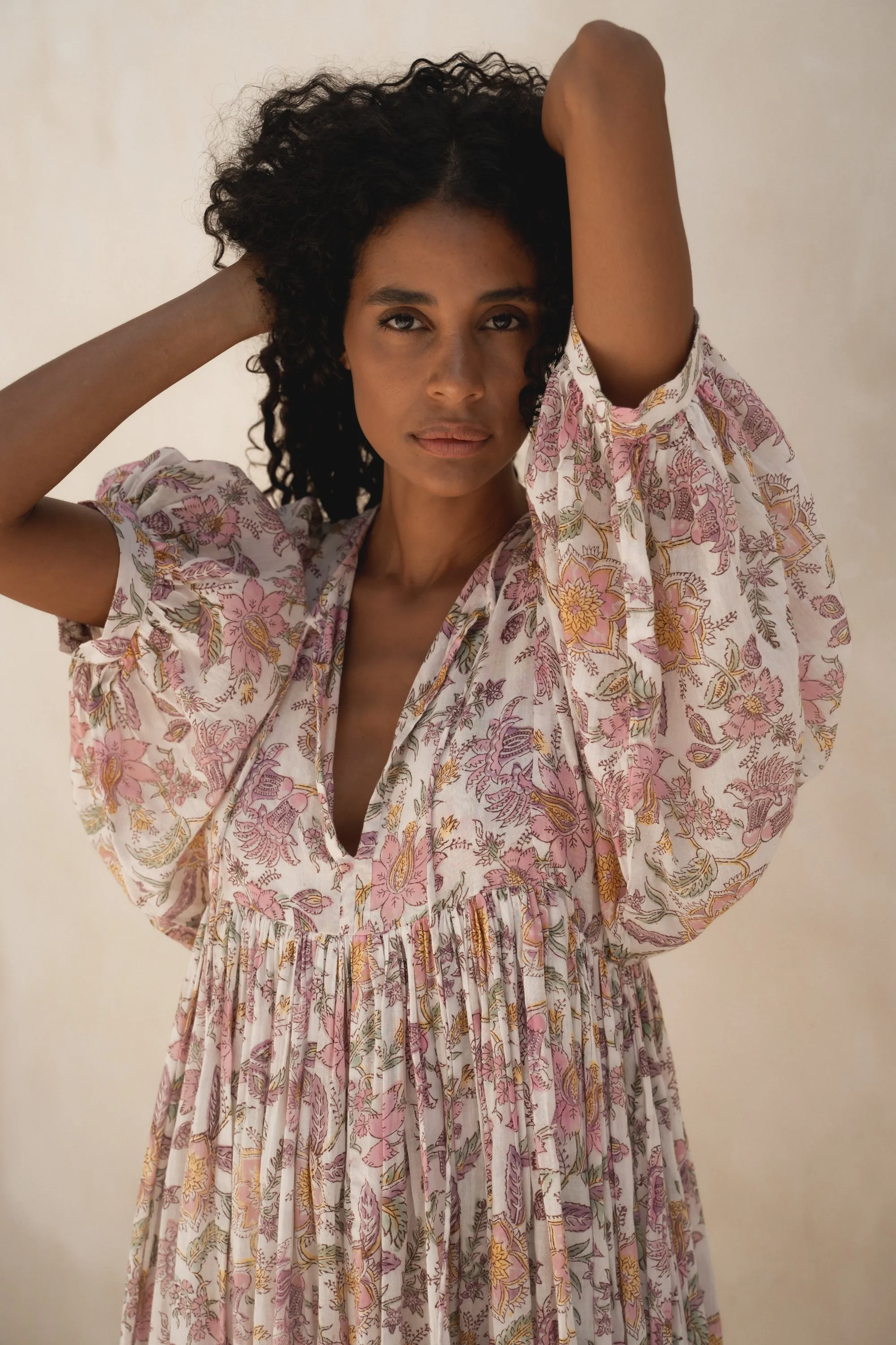 Kyra Maxi Dress ~ Fuchsia Bloom sold by Daughters of India product image thumbnail 4