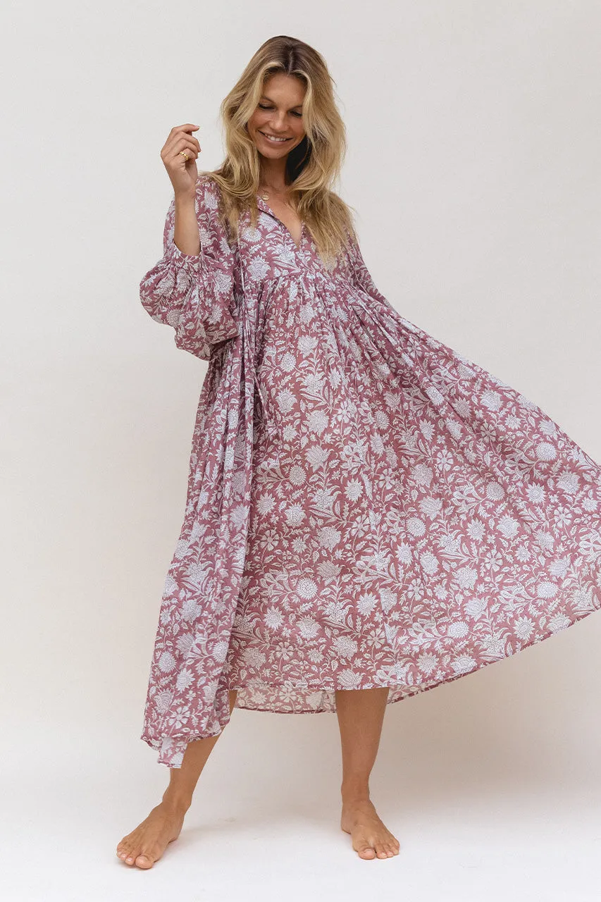 Kyra Midi Dress ~ Musk sold by Daughters of India product image thumbnail 3