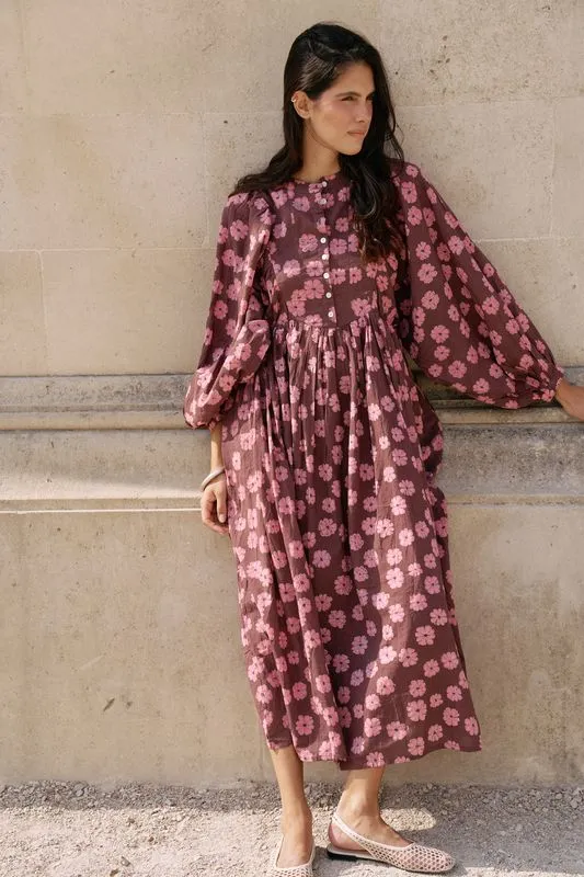 Anika Maxi Dress ~ Pink Cosmos made by Daughters of India