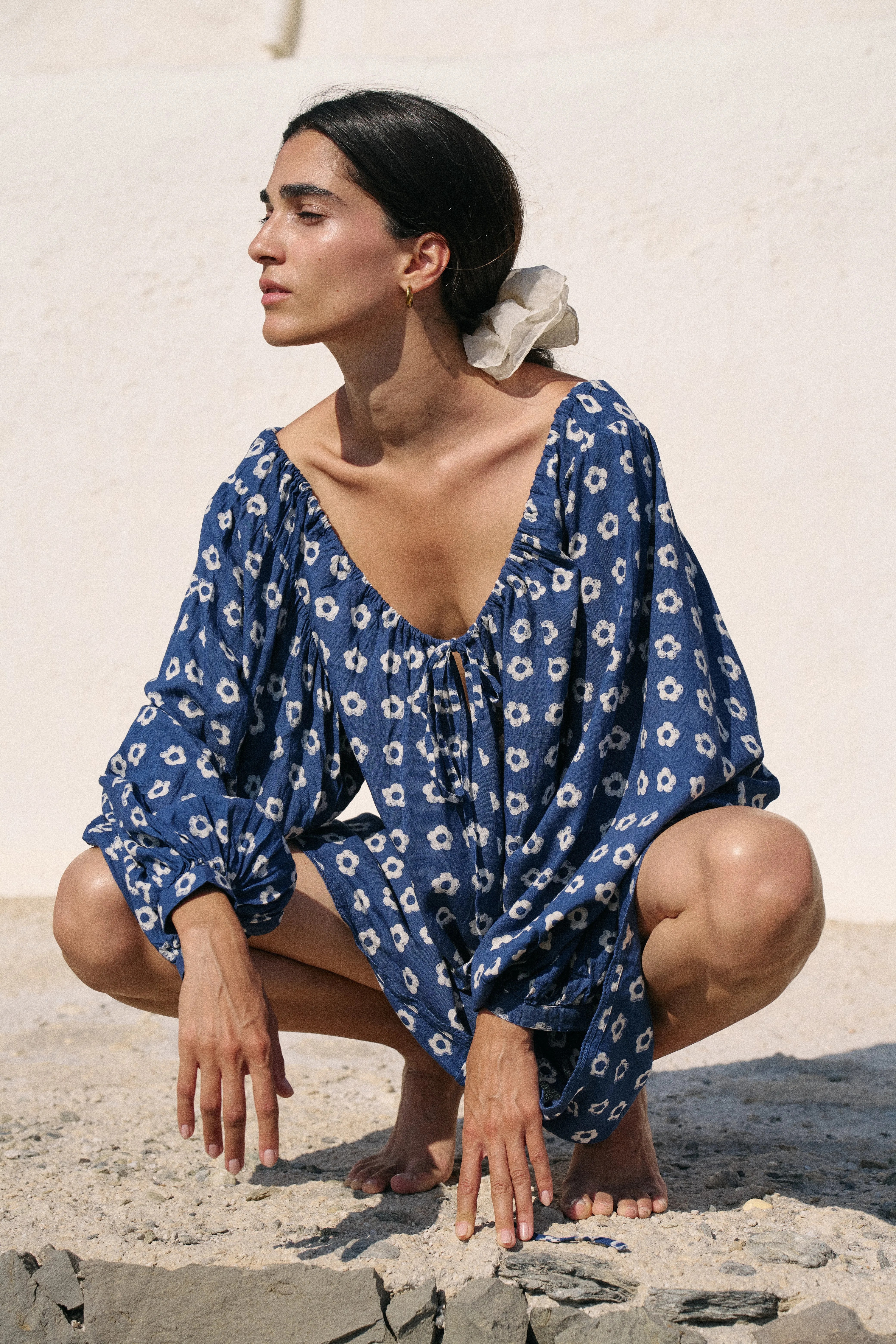 Zahra Mini Dress ~ Indigo sold by Daughters of India product image thumbnail 2