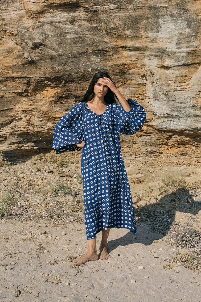 Zahra Midi Dress ~ Indigo sold by Daughters of India product image thumbnail 3