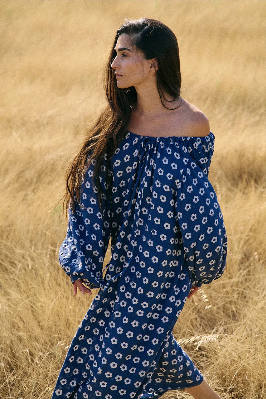 Zahra Midi Dress ~ Indigo sold by Daughters of India product image thumbnail 5