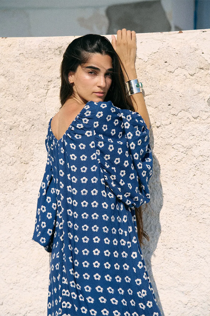 Zahra Midi Dress ~ Indigo sold by Daughters of India product image thumbnail 4