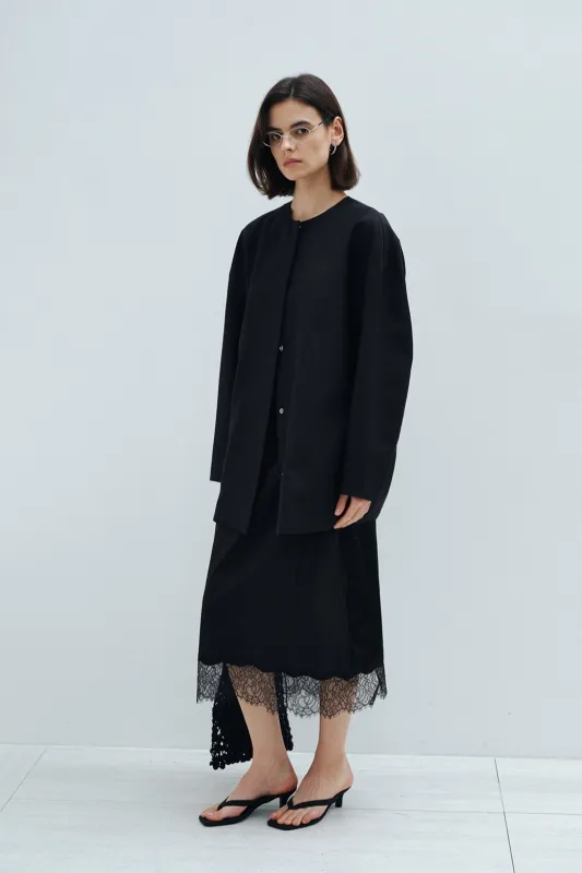Minimalist structured jacket Black made by Polyphonie