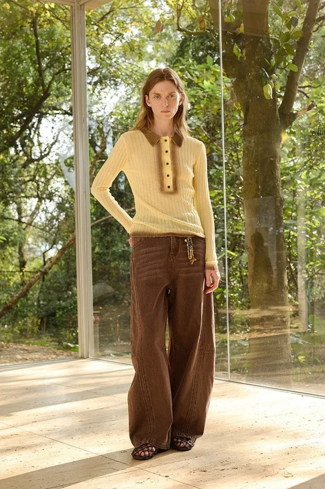 Acrylic-Tencel-linen spray-painted knit top | 4 color sold by Polyphonie product image thumbnail 3
