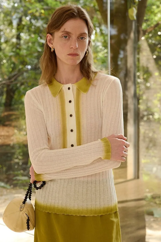 Acrylic-Tencel-linen spray-painted knit top | 4 color sold by Polyphonie product image thumbnail 4
