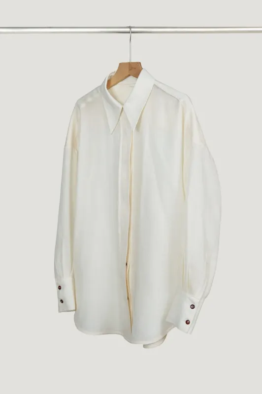 Premium 100% wool twill shirt made by Polyphonie