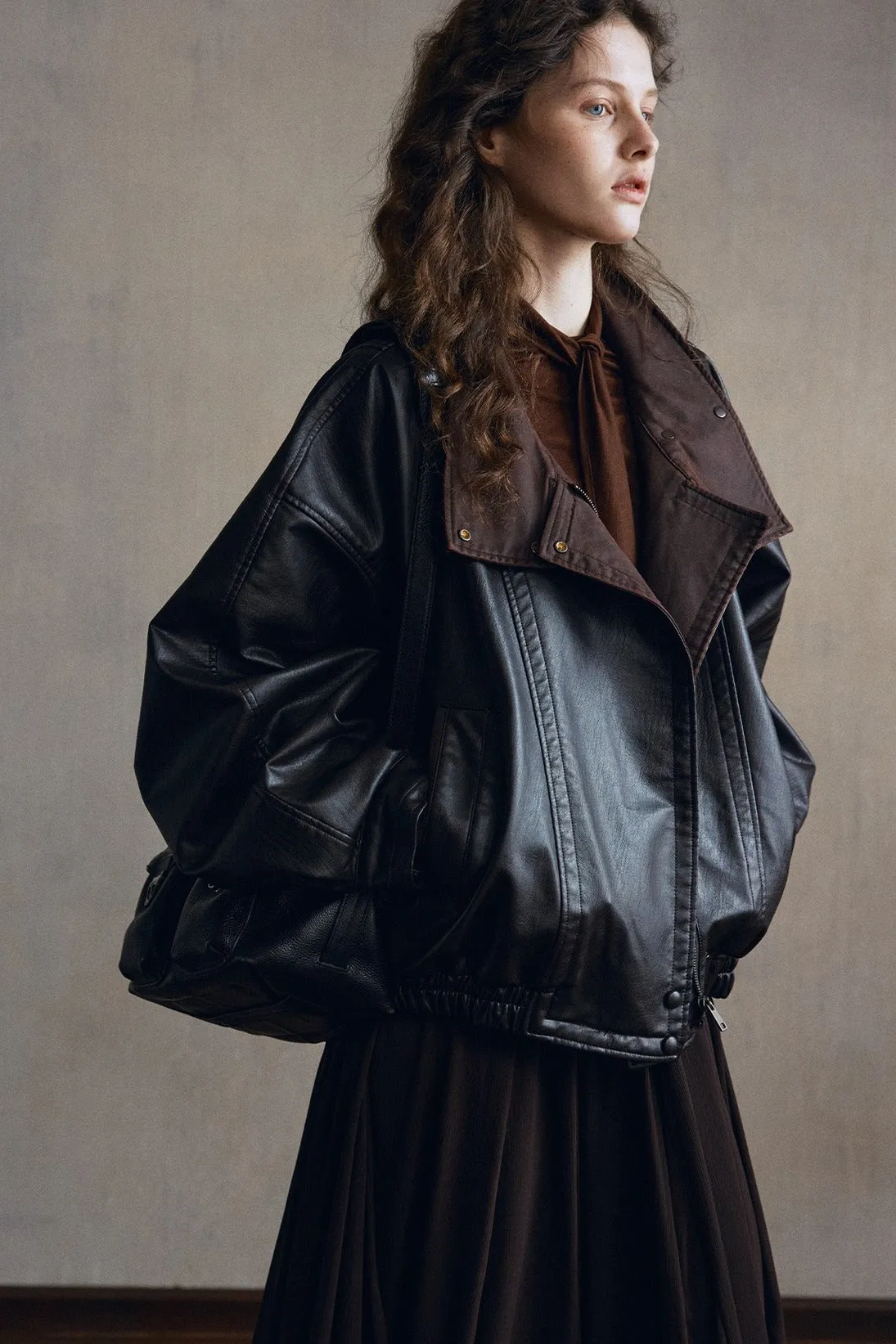 Structured color-block PU jacket | 2 color sold by Polyphonie product image thumbnail 5