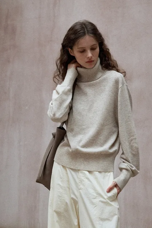 100% wool high neck soft sweater | 3 color made by Polyphonie