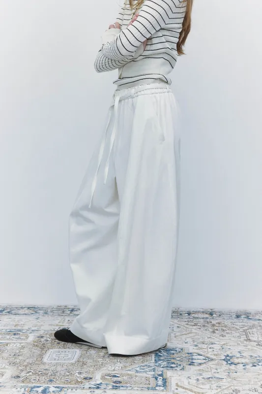 Lyocell-cotton lantern shape relaxed-fit pants | 6 color made by Polyphonie