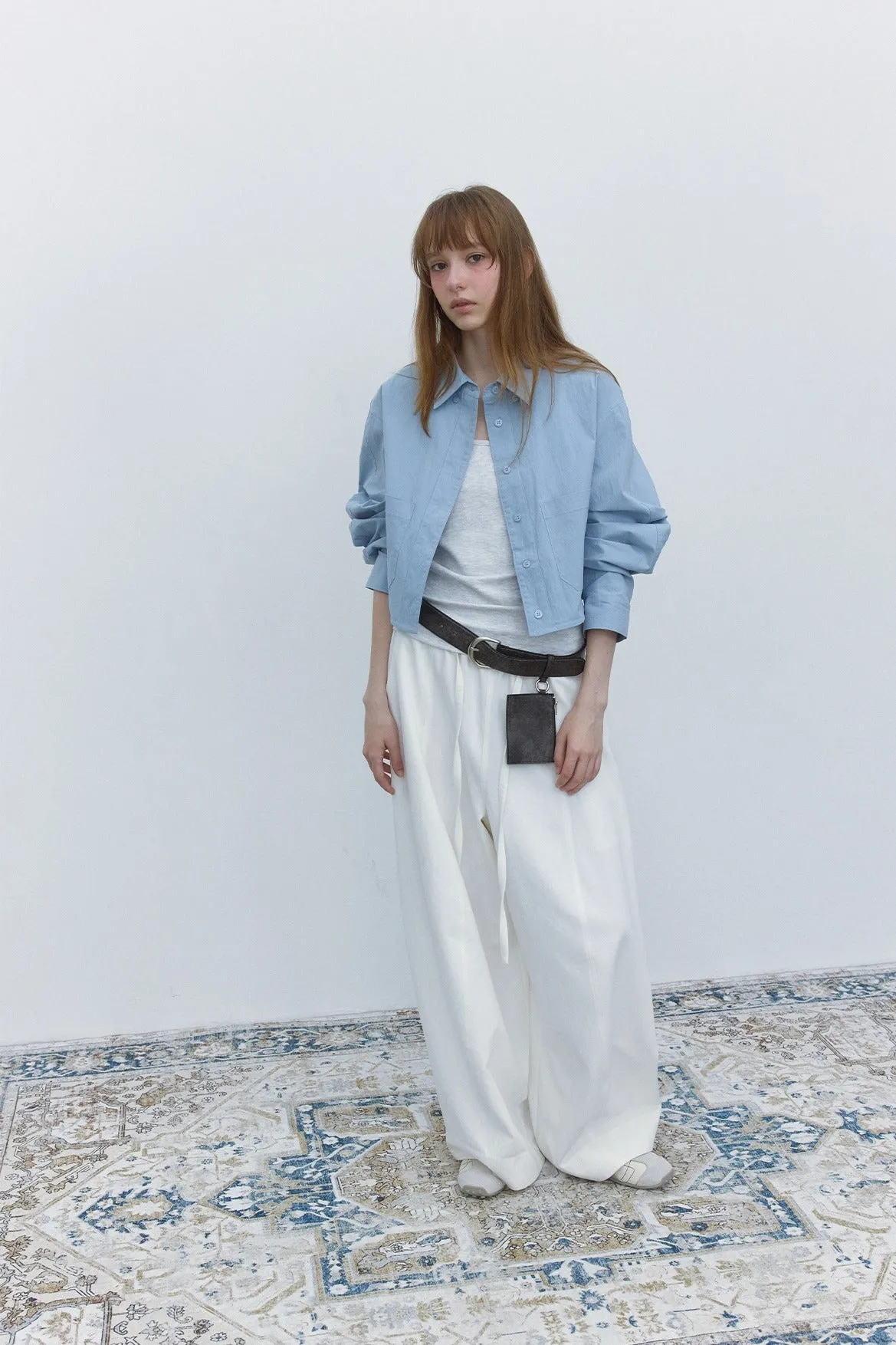 Lyocell-cotton lantern shape relaxed-fit pants | 6 color sold by Polyphonie product image thumbnail 4