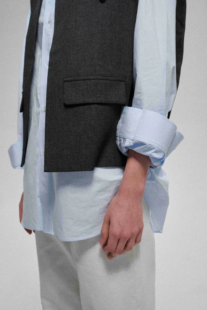 Structured large silhouette padded shoulder vest sold by Polyphonie product image thumbnail 3