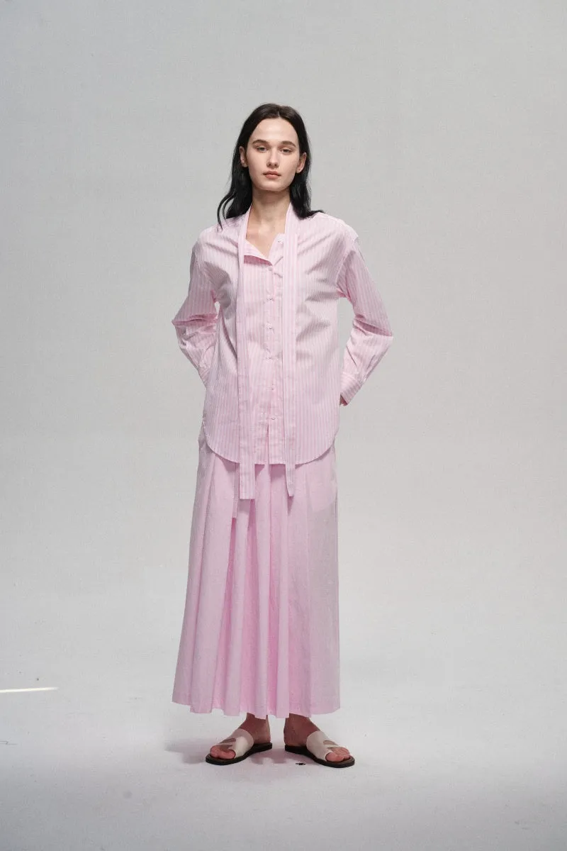 Cotton breezy feel soft striped shirt with a front tie sold by Polyphonie product image thumbnail 4