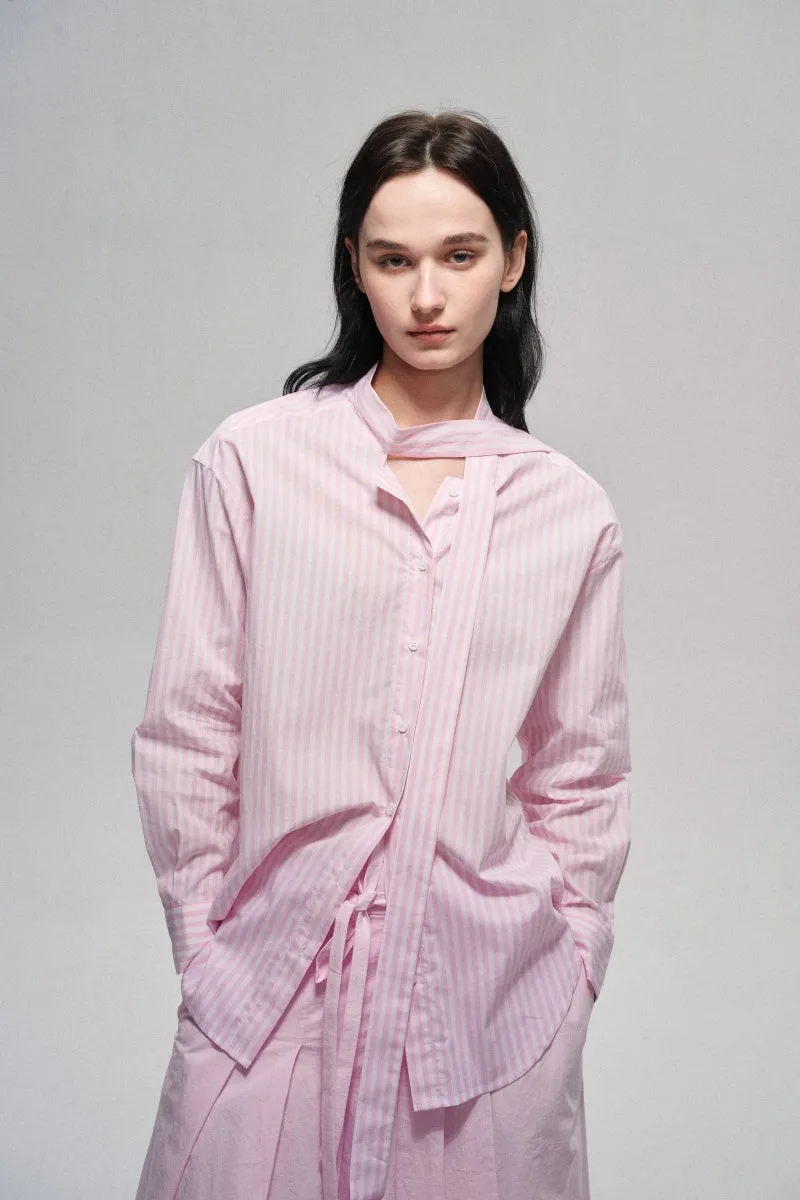 Cotton breezy feel soft striped shirt with a front tie sold by Polyphonie product image thumbnail 5