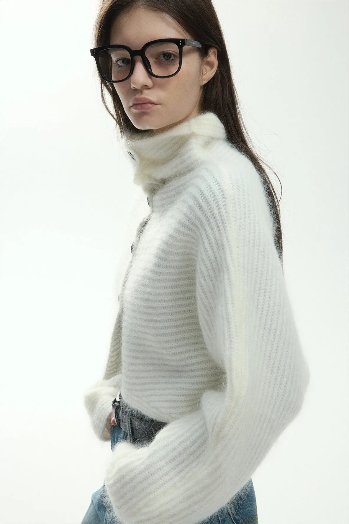 Mohair blend soft ribbed sleek knitwear sold by Polyphonie product image thumbnail 4