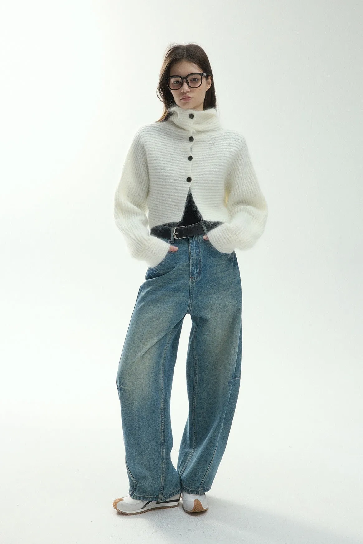 Mohair blend soft ribbed sleek knitwear sold by Polyphonie product image thumbnail 3