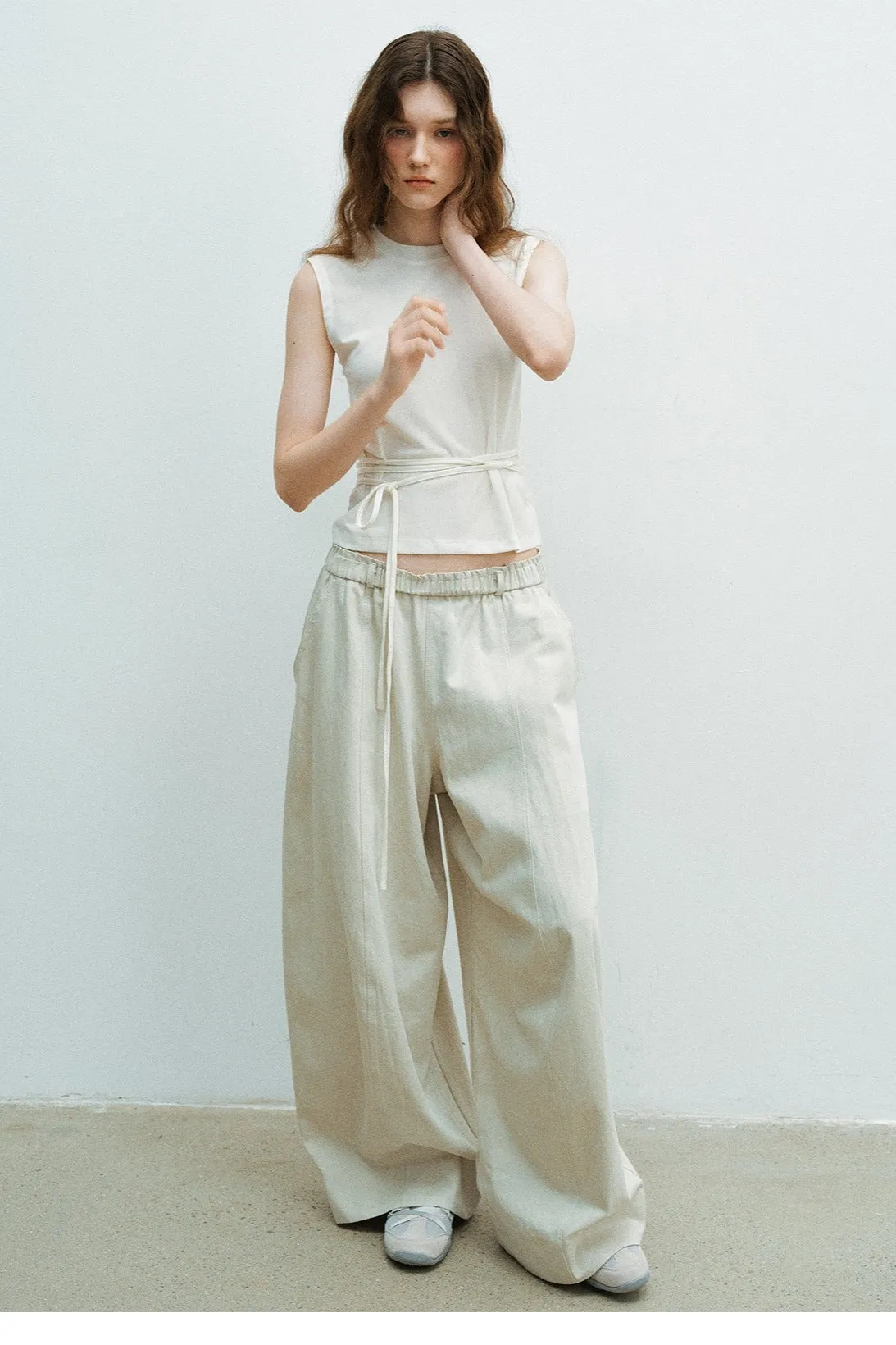 Tencel-cotton blend high-waist lantern pants | 2 color sold by Polyphonie product image thumbnail 4