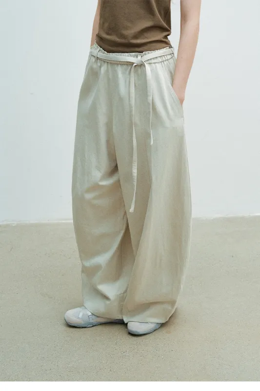 Tencel-cotton blend high-waist lantern pants | 2 color made by Polyphonie