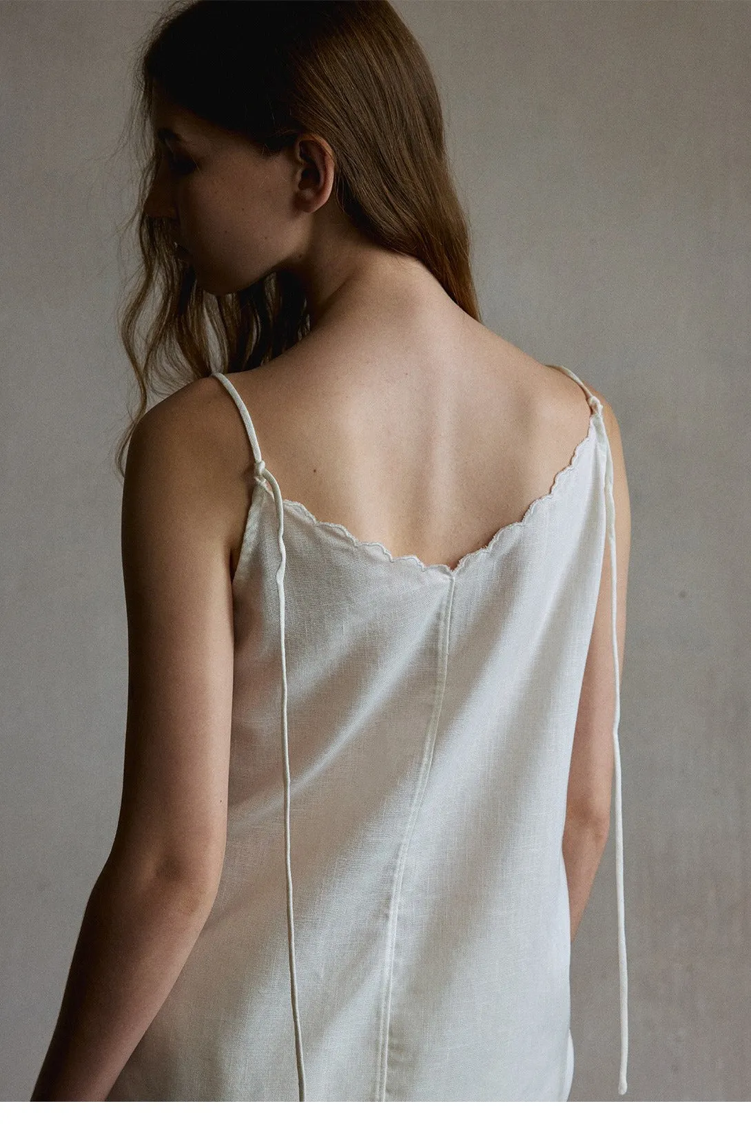 Tencel-cotton-linen halter top | 2 color sold by Polyphonie product image thumbnail 4