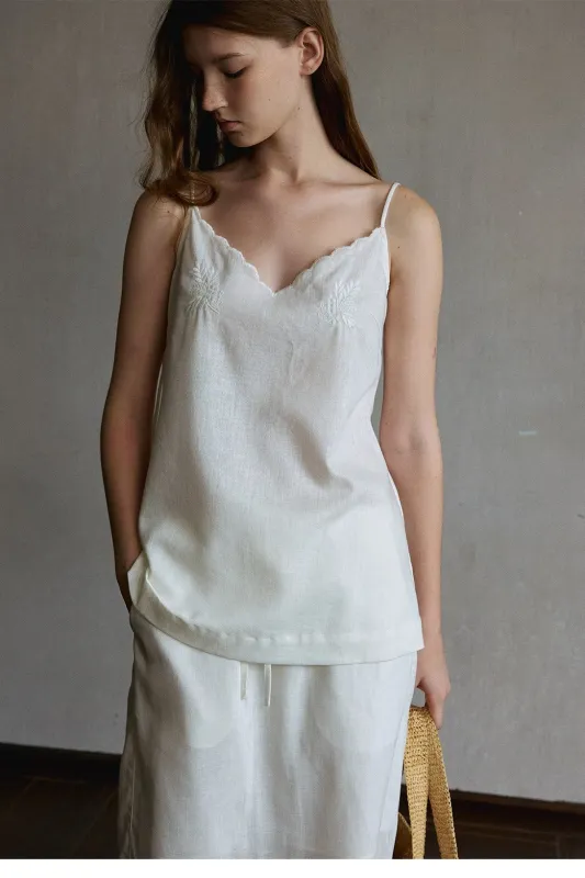 Tencel-cotton-linen halter top | 2 color made by Polyphonie