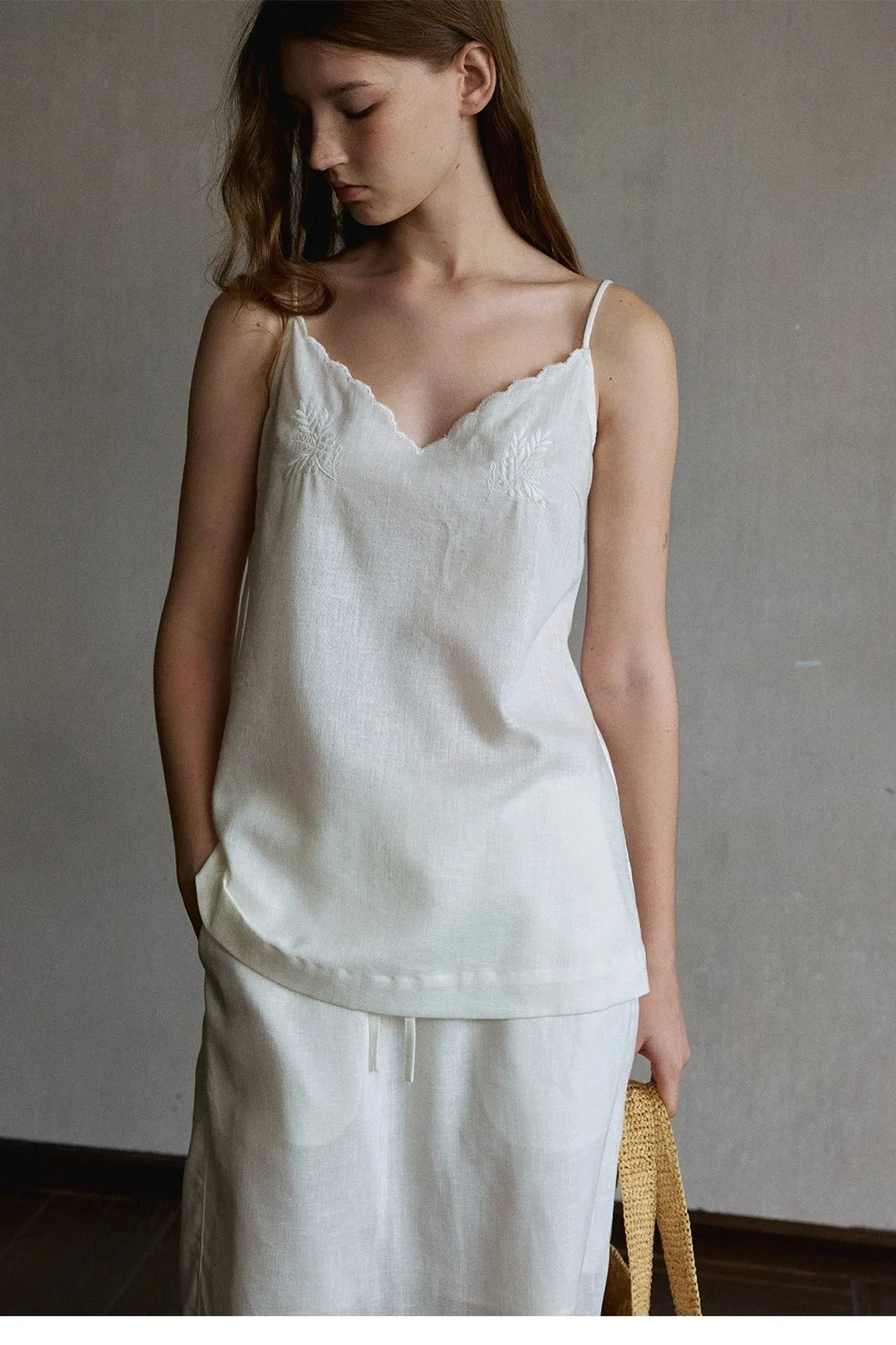 Tencel-cotton-linen halter top | 2 color sold by Polyphonie