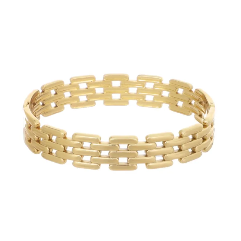 Gold Plated Chain Cuff with Invisible Clasp made by Adornia