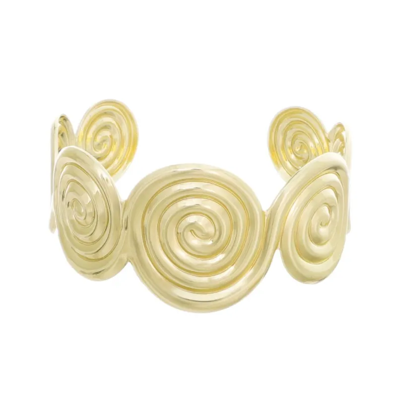 Gold Plated Swirl Cuff made by Adornia