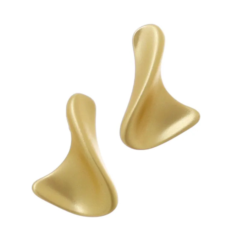 14k Gold Plated Twist Stud Earrings made by Adornia