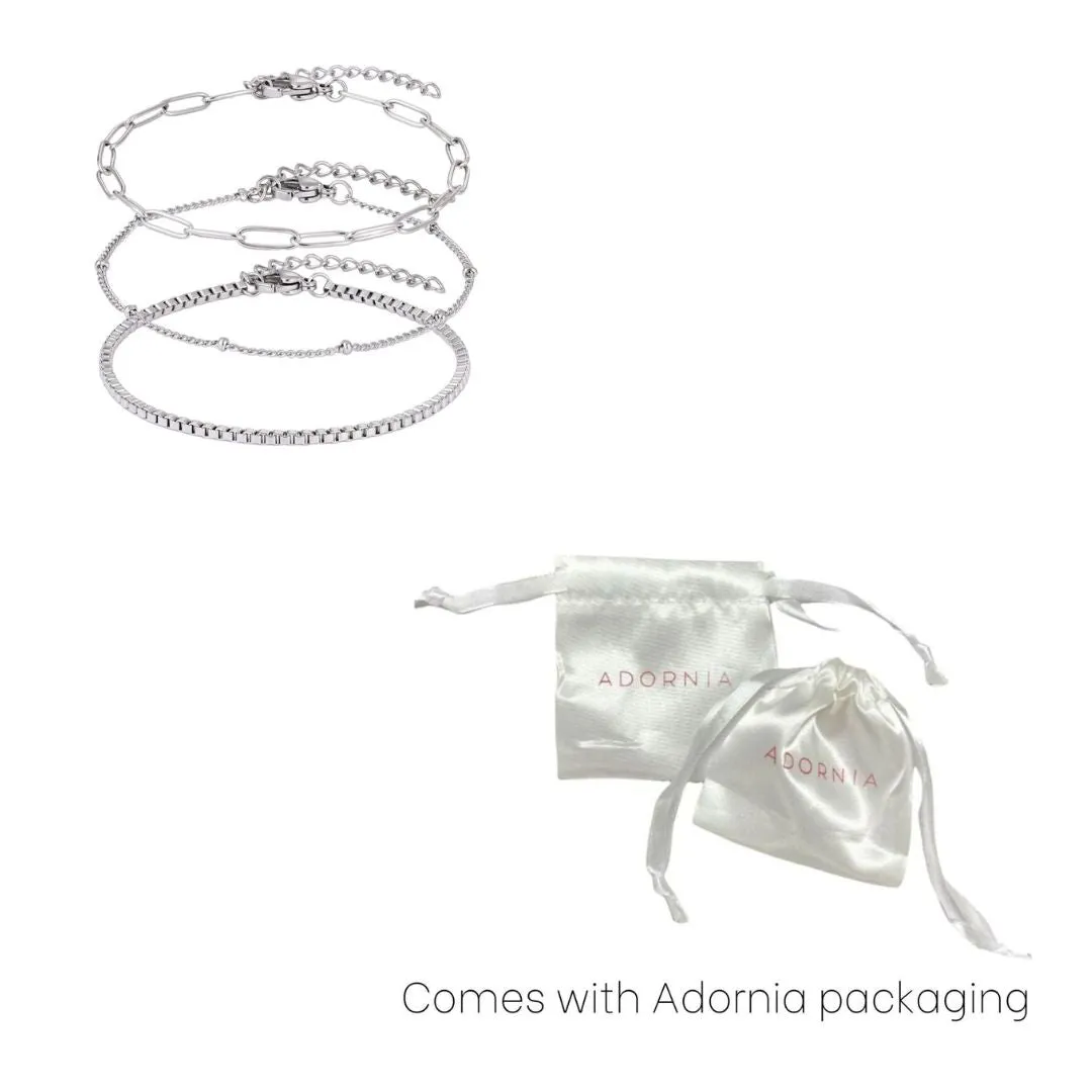 Tarnish Resistant Silver 3-Chain Bracelet Set sold by Adornia product image thumbnail 4