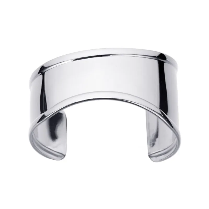 Tarnish Resistant Silver Plated Tall Curve Cuff made by Adornia