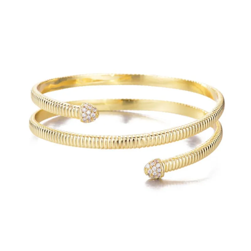14k Gold Plated Crystal Wrap Cuff made by Adornia