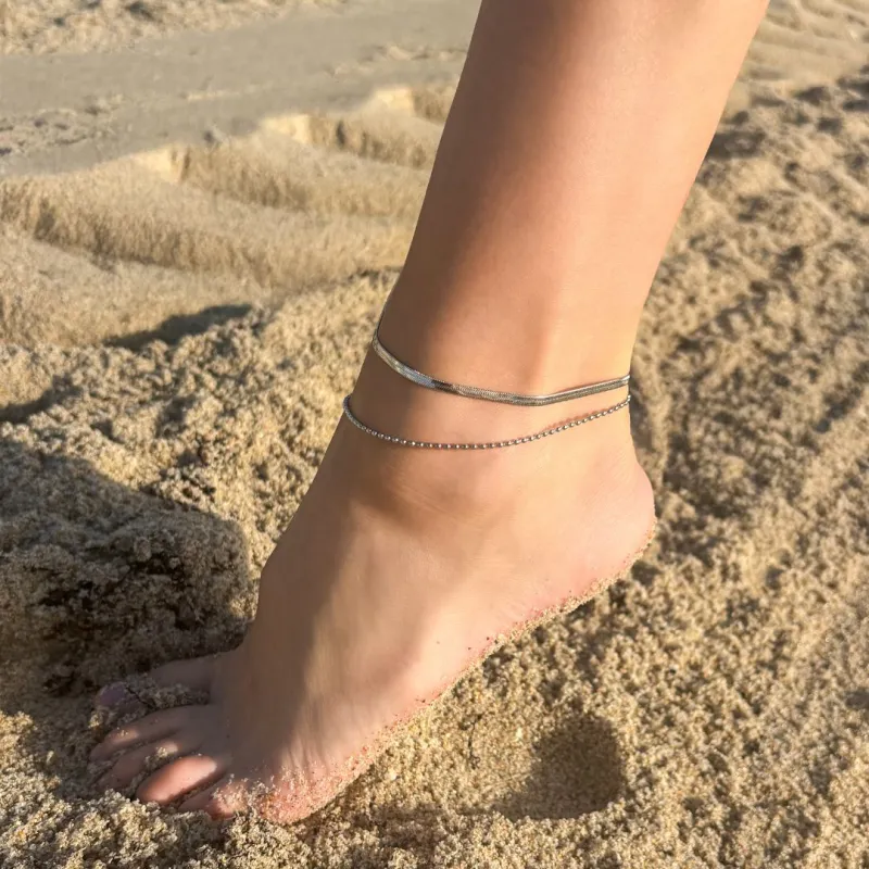 Tarnish Resistant Silver Layered Anklet made by Adornia