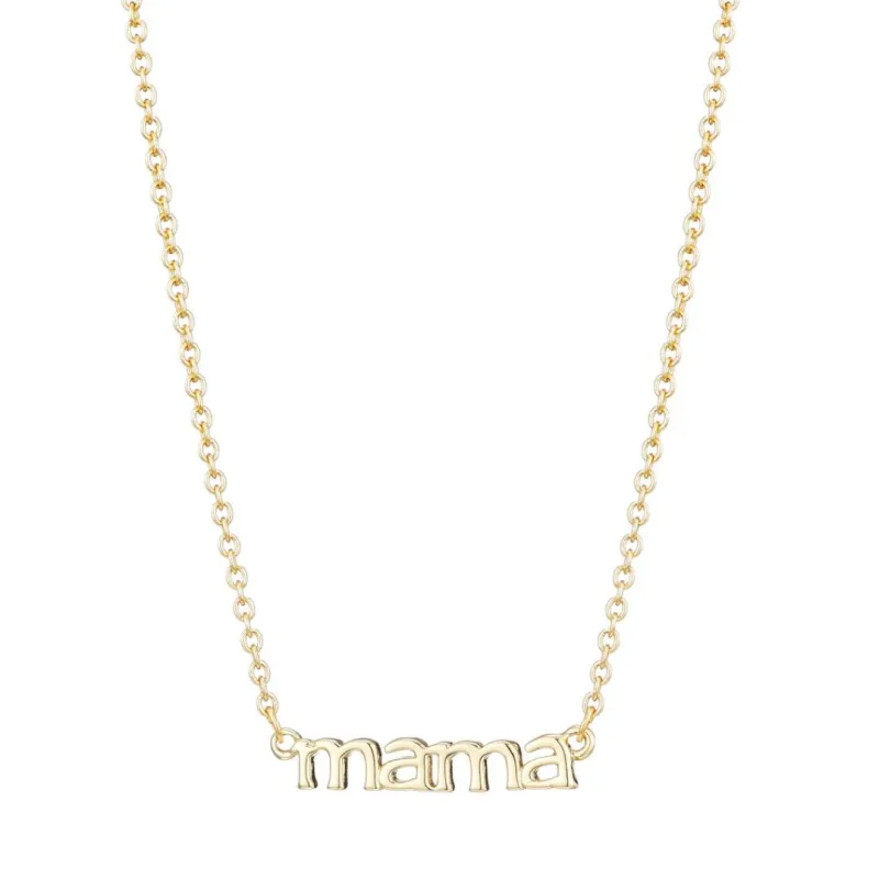 14k Gold Plated Mama Necklace made by Adornia