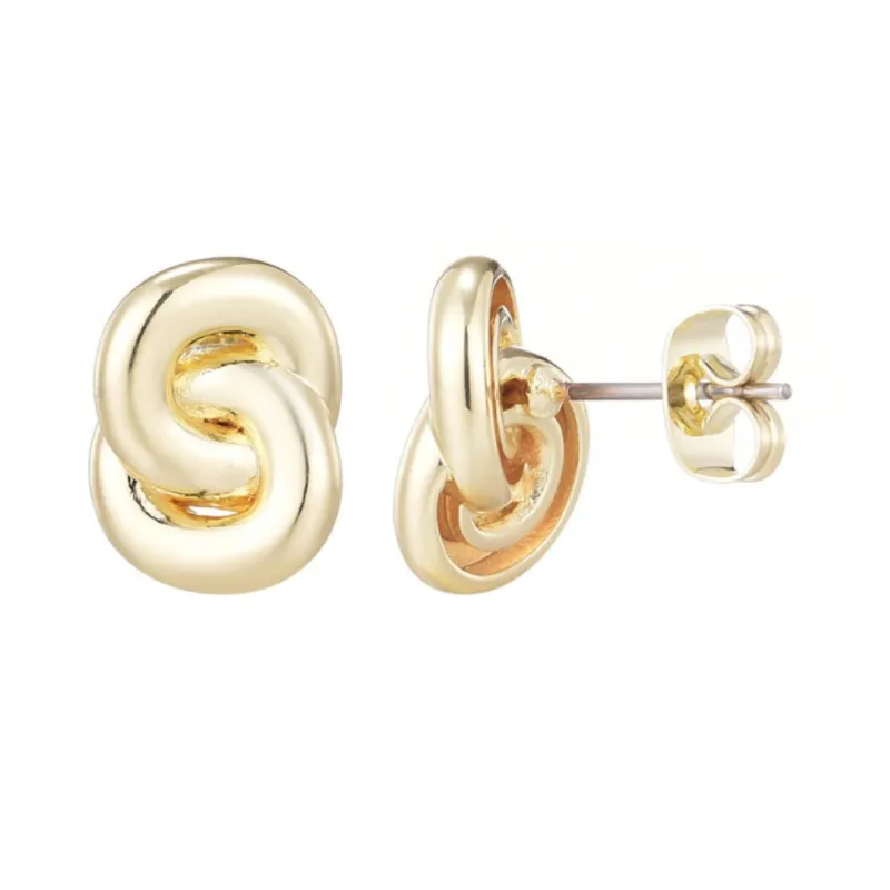 14k Gold Plated Knot Studs made by Adornia