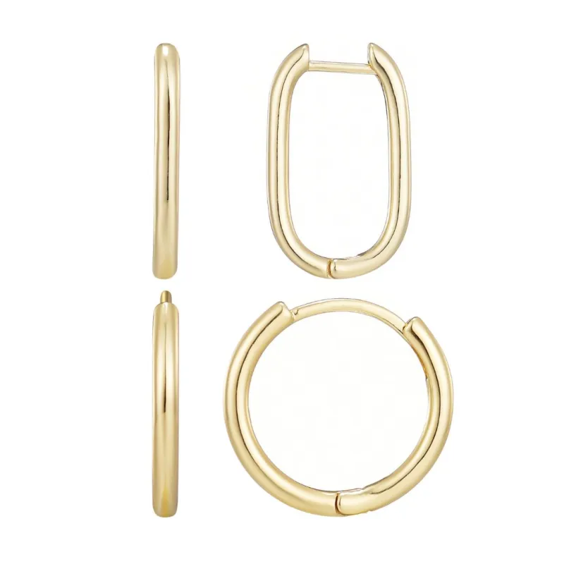 14k Gold Plated Hoop Set made by Adornia