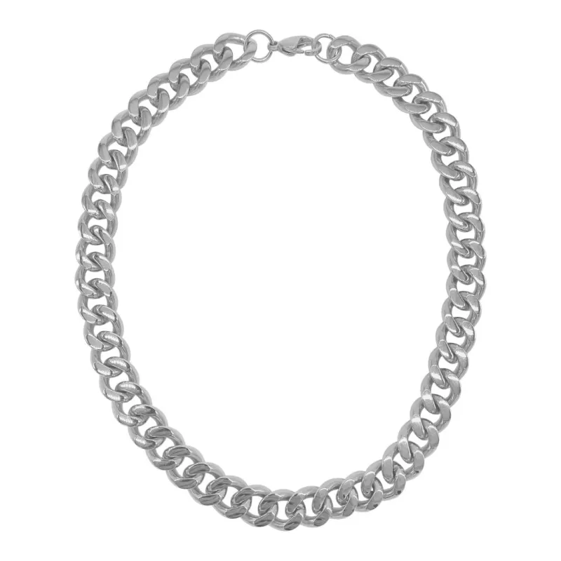 Tarnish Resistant Wide Curb Chain Necklace made by Adornia