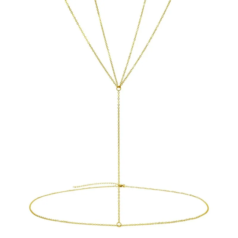 14k Gold Plated Winged Body Chain made by Adornia