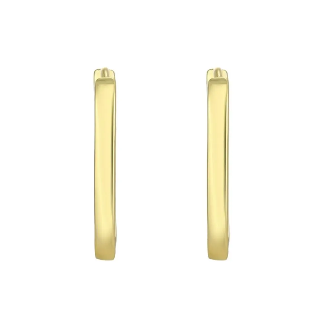 14k Gold Plated Laperouse Rectangle Hoop Earrings sold by Adornia product image thumbnail 3