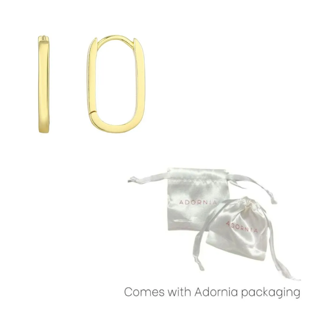14k Gold Plated Laperouse Rectangle Hoop Earrings sold by Adornia product image thumbnail 4