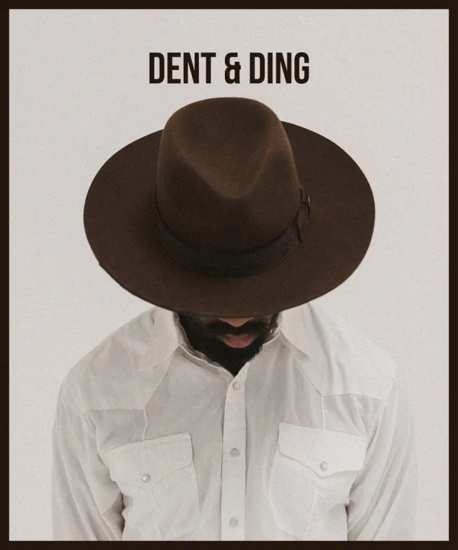 DELMAR DISTRESSED FELT FEDORA– DENT/DING sold by Two Roads Hat Co.