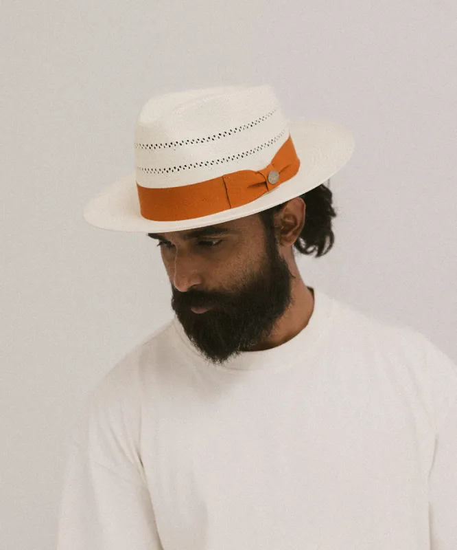 PARK CIRCLE STRAW FEDORA HAT sold by Two Roads Hat Co.